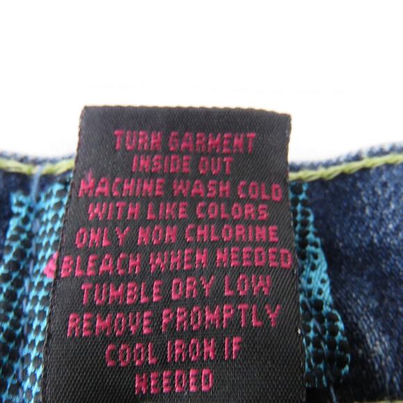 Y2k Vintage Fiorucci Angels Patch Low Rise Distressed Flared Jeans Size 11 29" - Picture 9 of 9